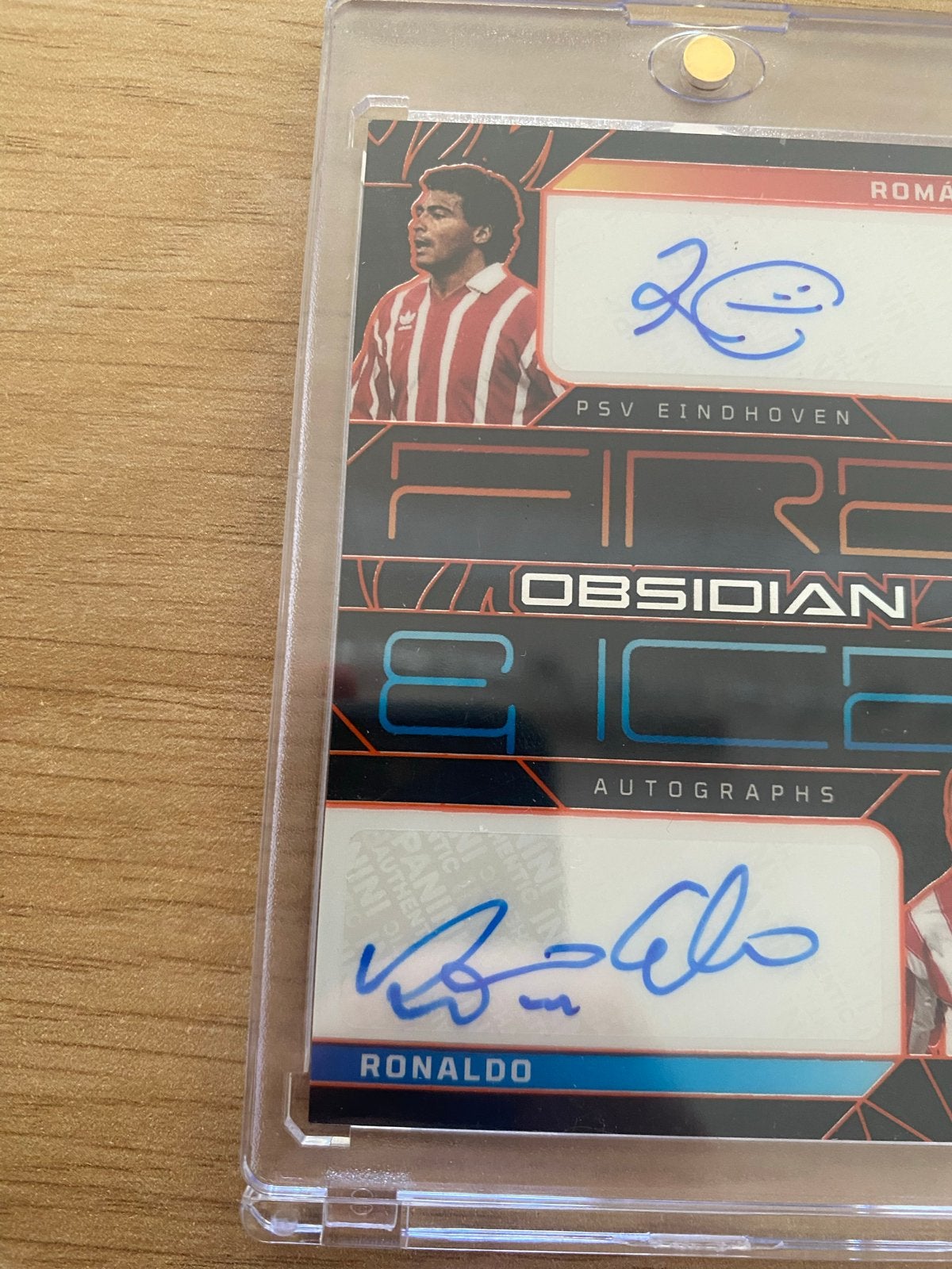 Romário & Ronaldo PSV Autographed Kaart - Panini Obsidian, Verzamelen, Ophalen of Verzenden, Zo goed als nieuw, PSV, Spelerskaart