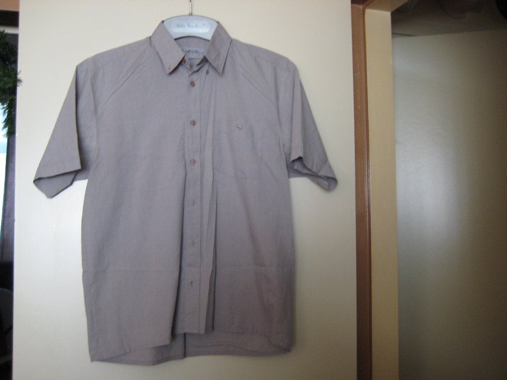 Grijs herenhemd, M. G. Trellini Clothing, korte mouwen, Ophalen of Verzenden, Zo goed als nieuw, Grijs, Halswijdte 39/40 (M)