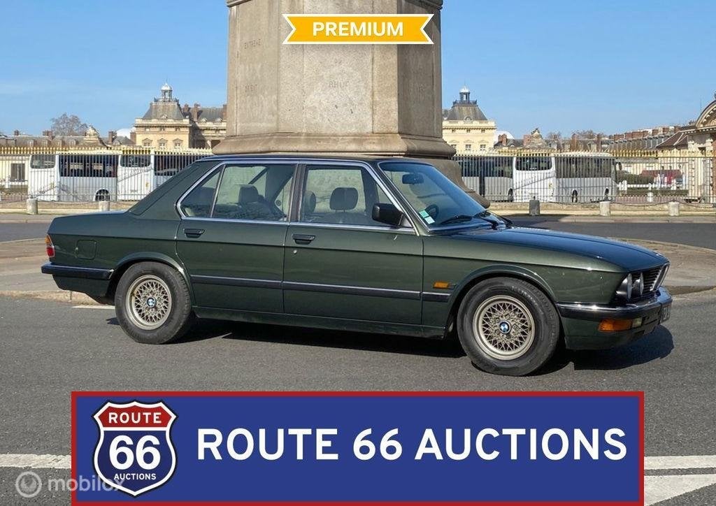 BMW 525e | 1987 | Route 66 Auctions, Auto's, Overige carrosserieën, Zwart, Bedrijf, Handgeschakeld