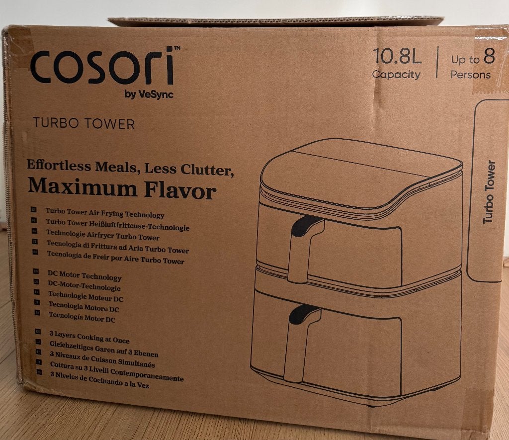 Cosori Airfryer XXL TurboTower Pro-Smart NIEUW, Witgoed en Apparatuur, Ophalen, Nieuw, Airfryer XXL, 1500 gram of meer