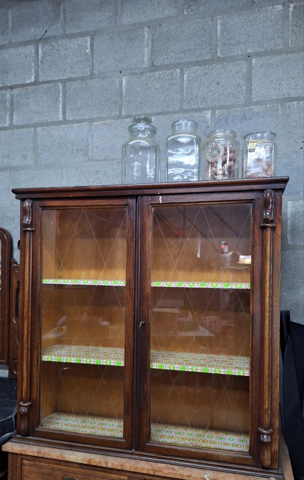 Antieke vitrinekast vitrine, Ophalen, Gebruikt, 50 tot 100 cm, Minder dan 100 cm