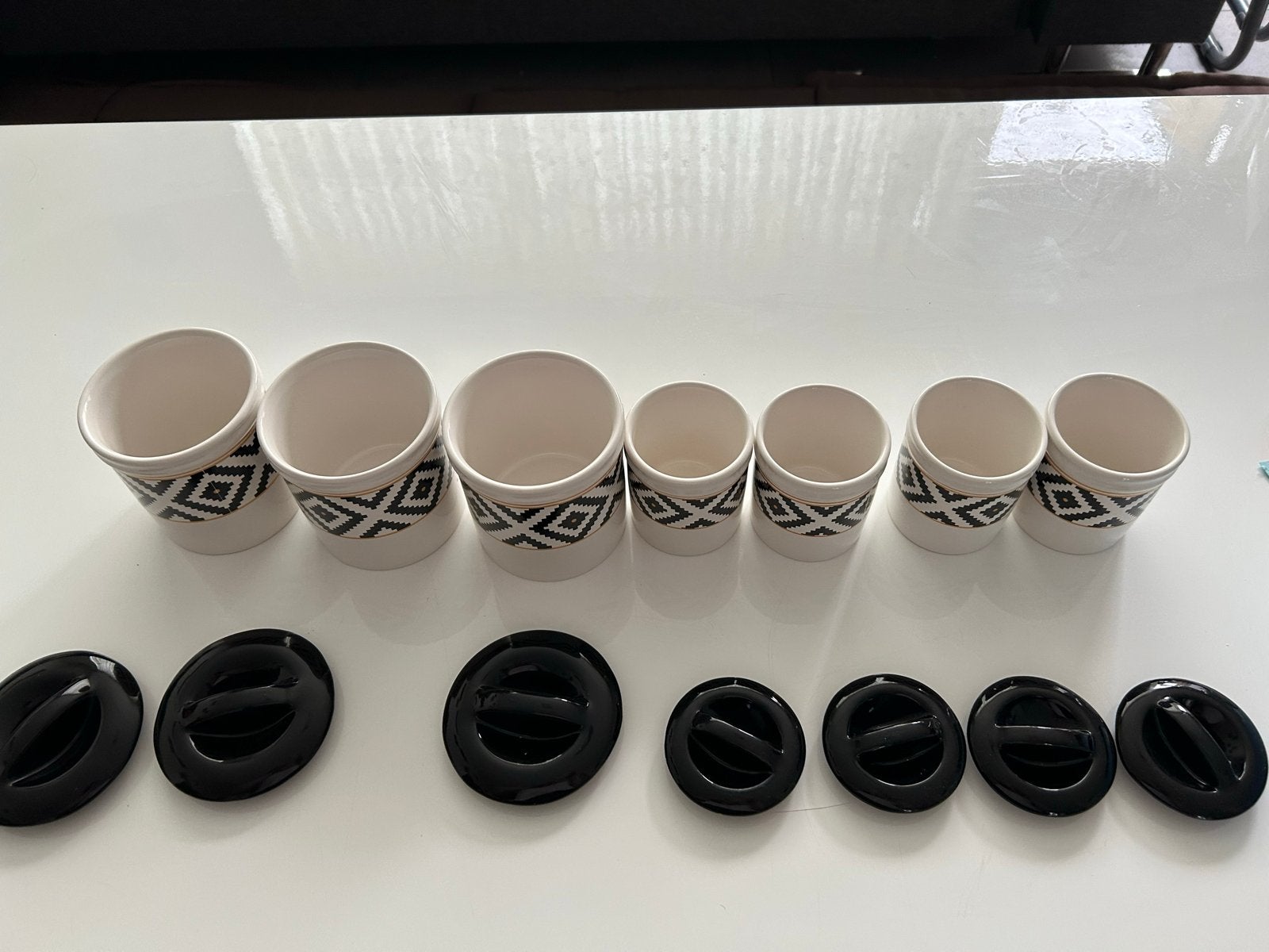 Nieuwe set van 7 voorraadpotten met deksels, Ophalen, Nieuw, Steen/keramiek, Overige merken