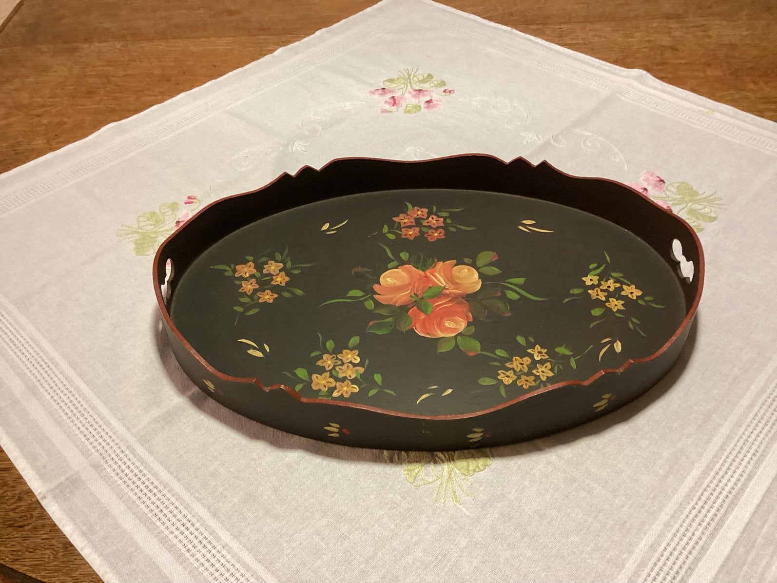 Dienblad. Handbeschilderd Hout. Hindeloopen., Huis en Inrichting, Woonaccessoires | Dienbladen, Ophalen of Verzenden, Zo goed als nieuw