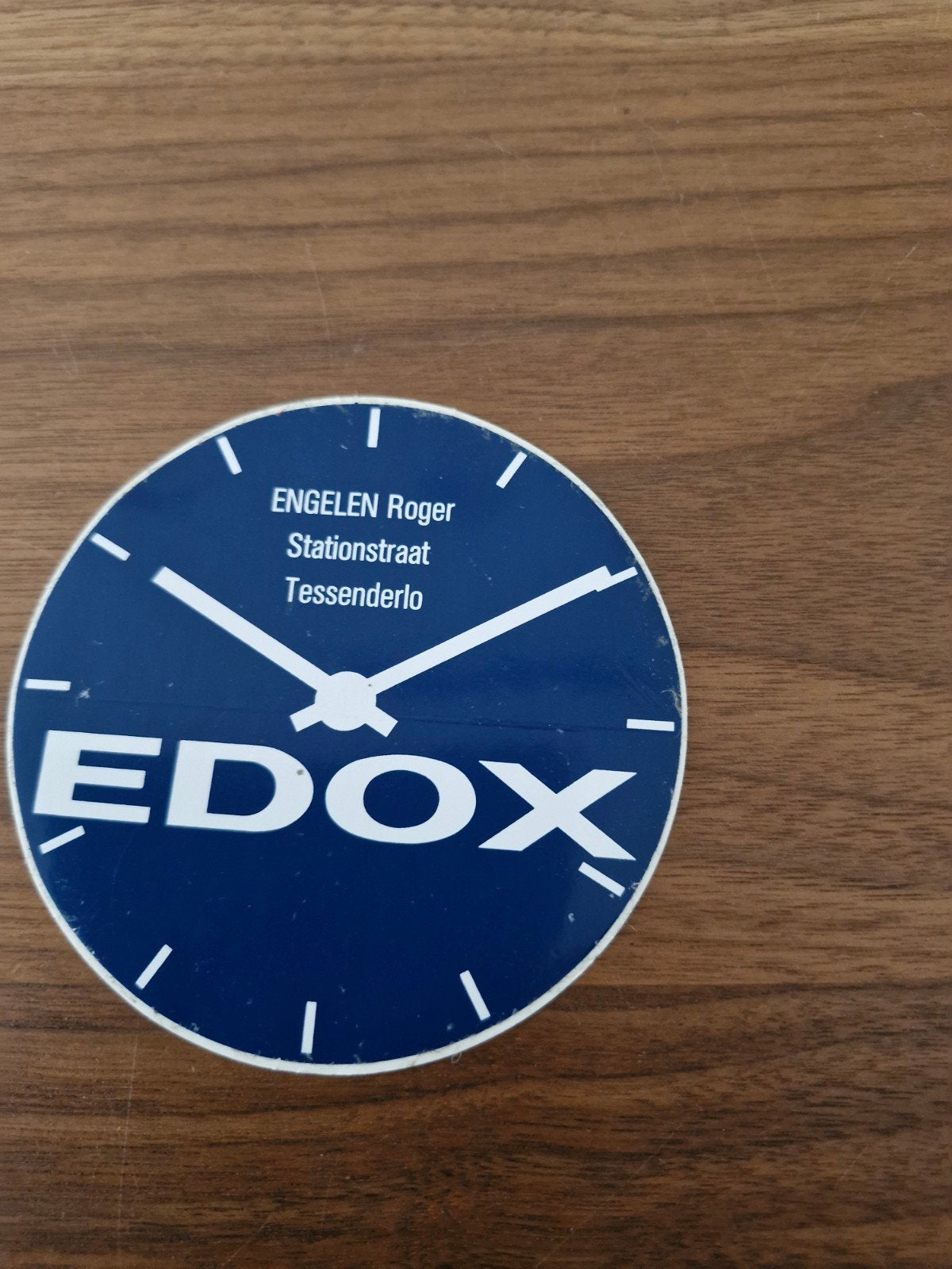 11541 Vintage Edox Horloge Sticker - Engelen Roger Tessender, Ophalen of Verzenden, Gebruikt
