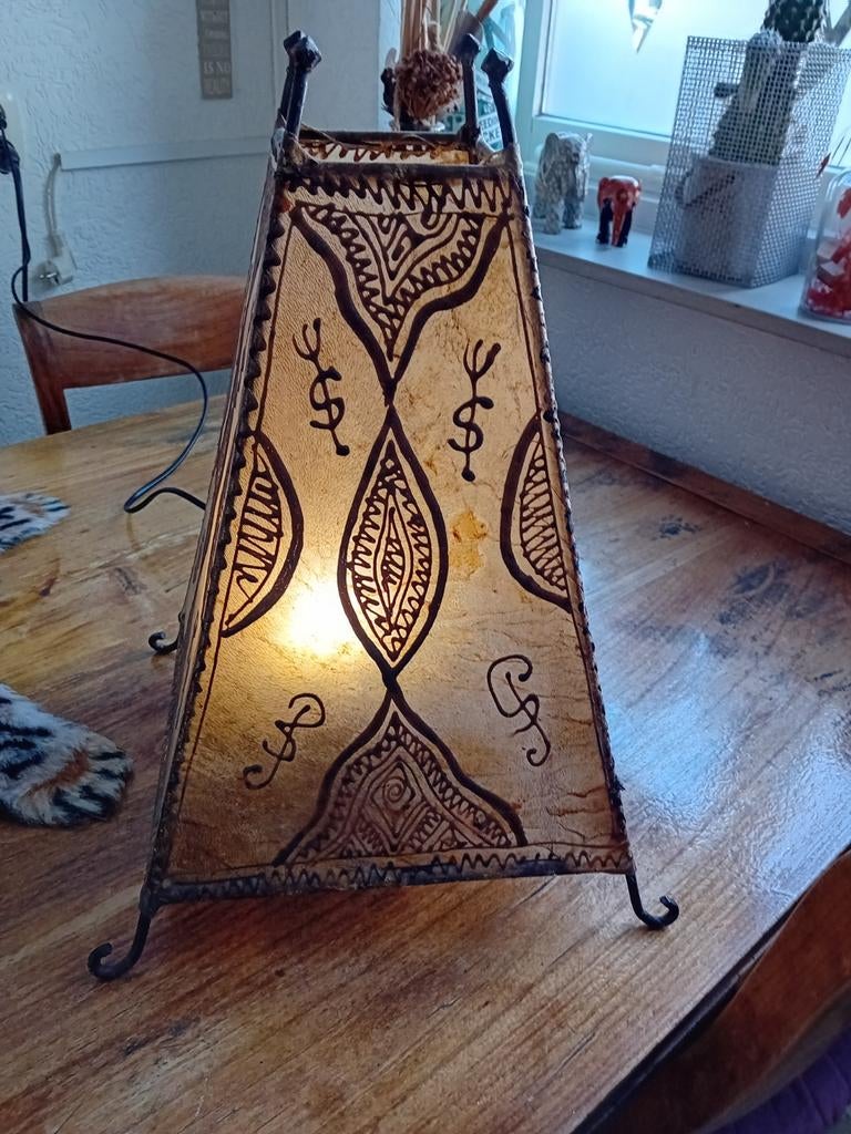 Unieke Marokkaanse lamp - Handgemaakt en sfeervol, Gebruikt, Overige materialen, Ophalen of Verzenden, Minder dan 50 cm
