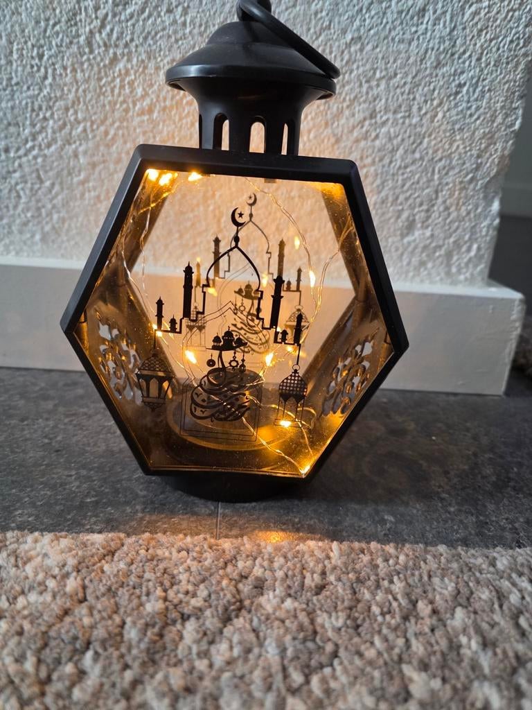 Ramadan Decoratie Lantaarn met LED Verlichting, Ophalen of Verzenden, Nieuw, Islamitisch, Decoratief, Feestelijk