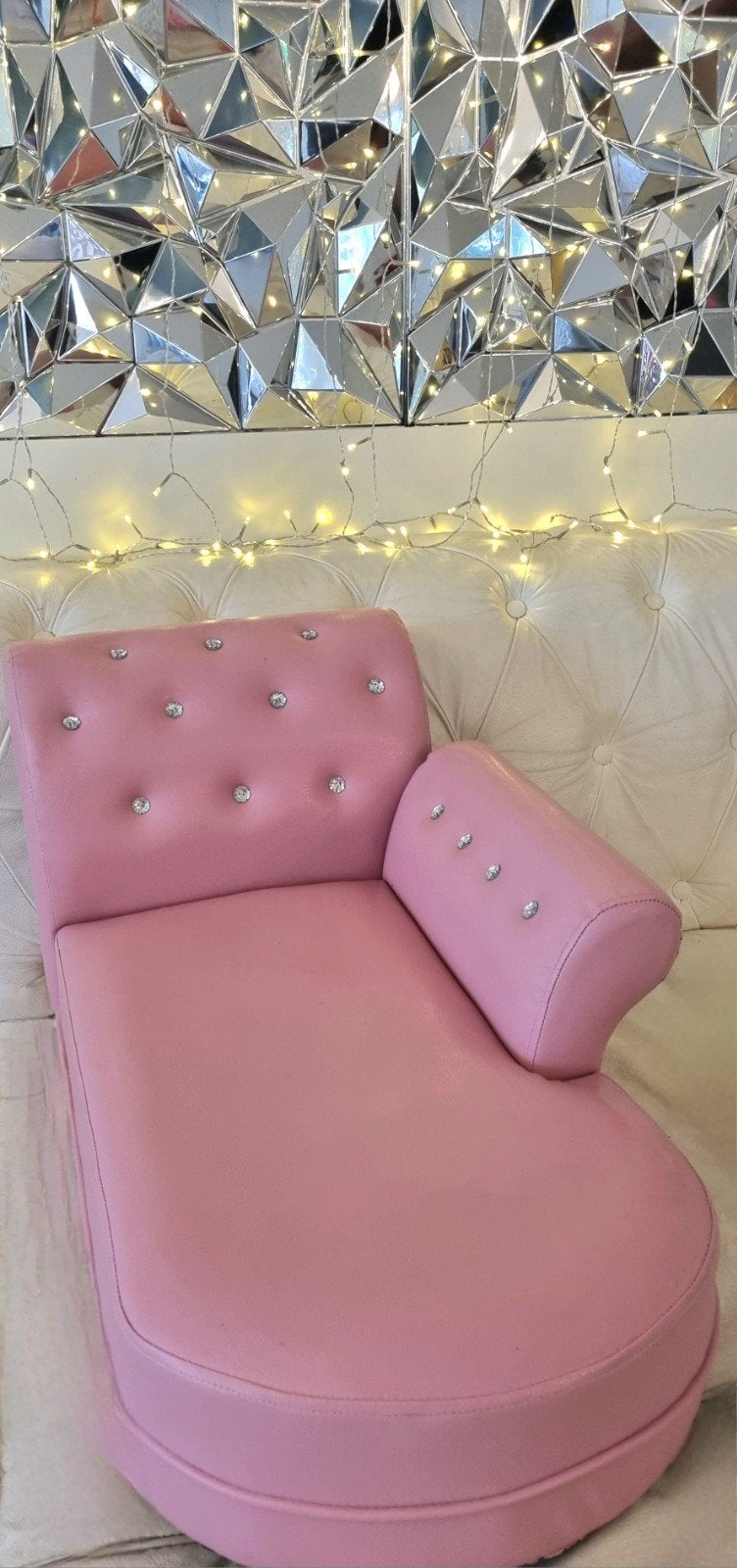 Mooie roze kinderbank met strass steentjes, Ophalen of Verzenden