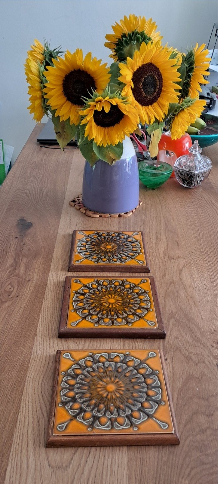 Vintage tegels/onderzetters, Steen/keramiek, Stapelbaar, Ophalen of Verzenden, Overige typen