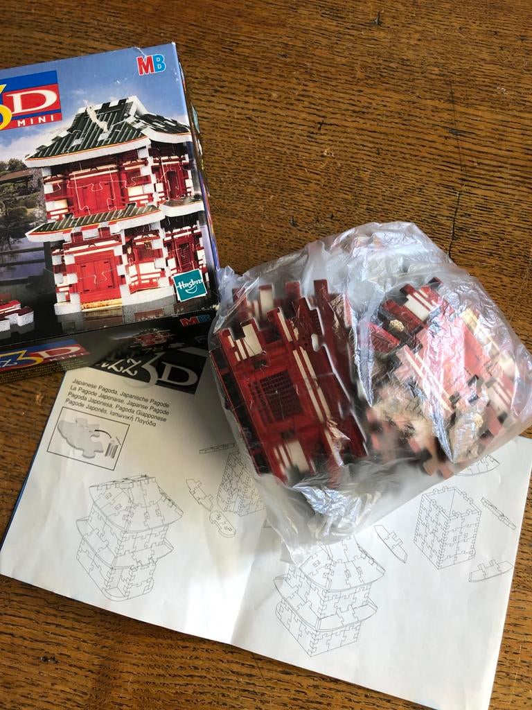 MB 3D Mini Puzzel - Japanse Pagode (78 stukjes), Ophalen of Verzenden