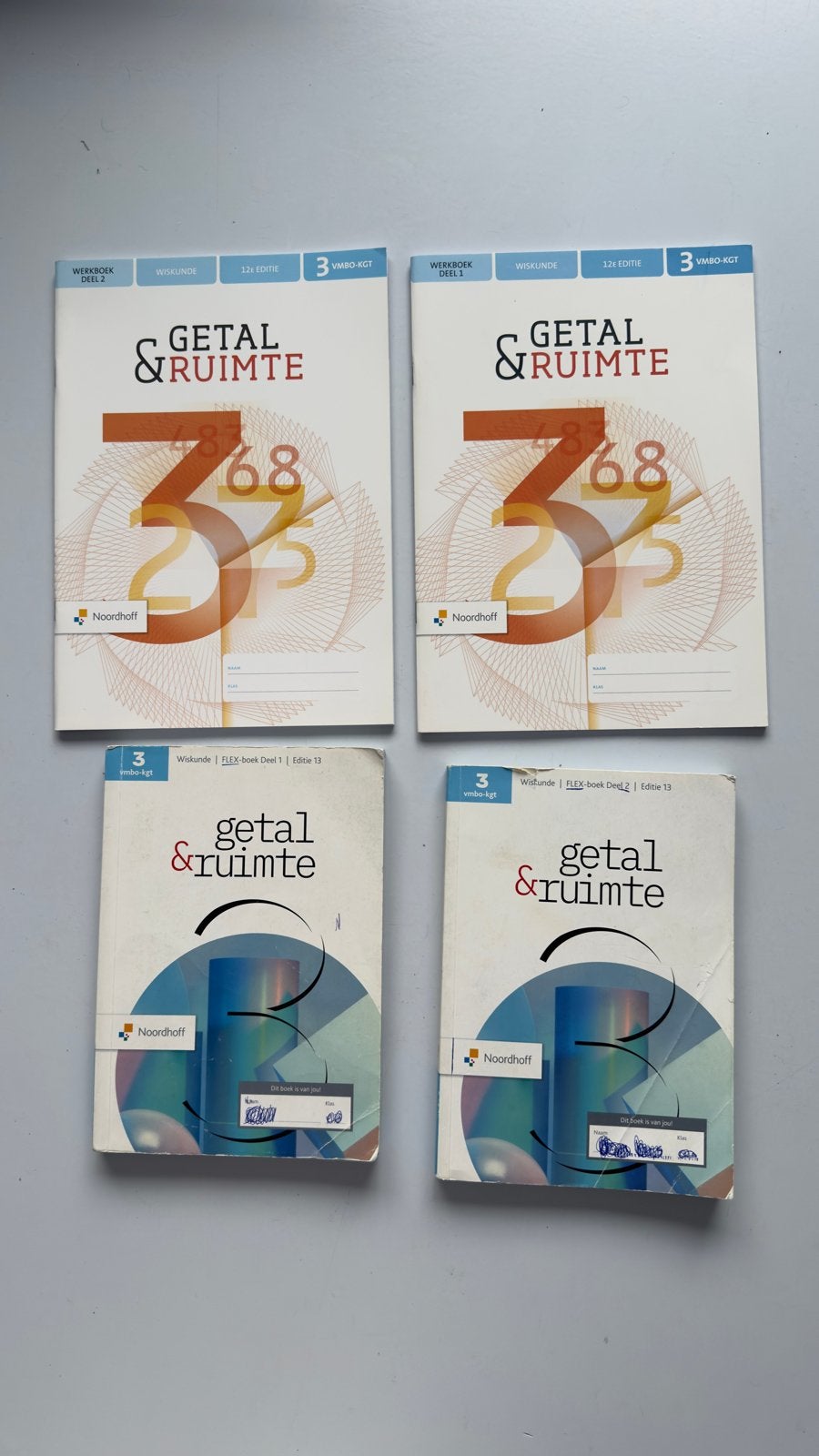 Getal & Ruimte Wiskunde VMBO-KGT deel 1 en 2 editie 13 en 12, Boeken, Ophalen of Verzenden, Gelezen, VMBO, Wiskunde A