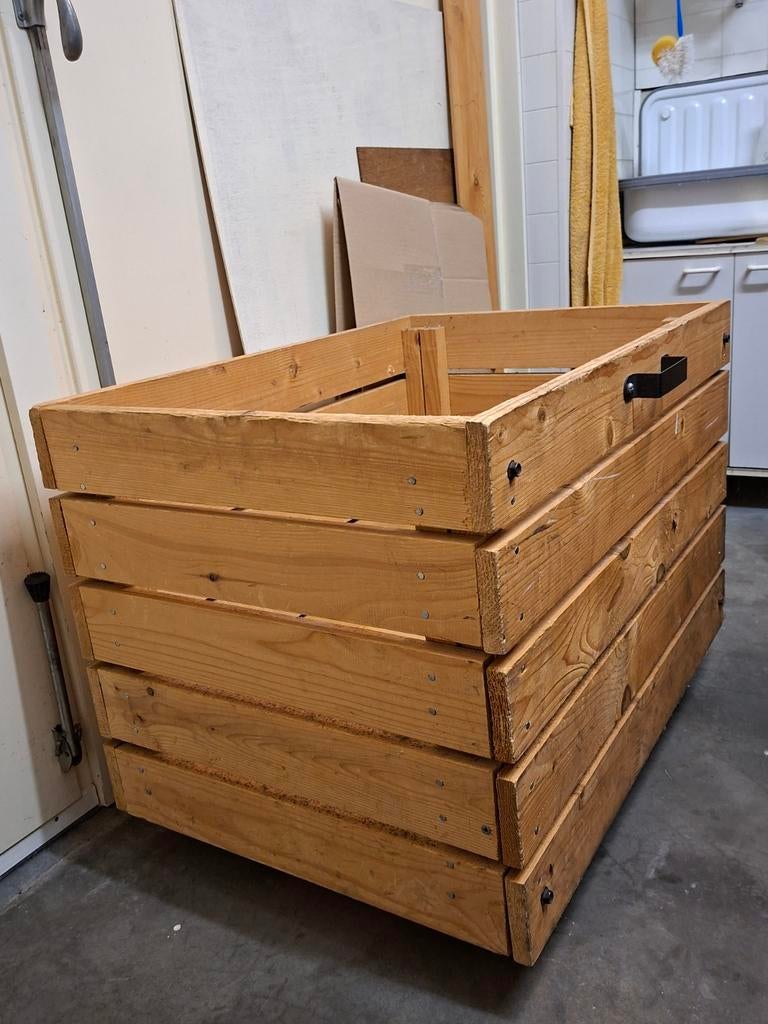 Grote houten kist. Past in STEN stellingkast van ikea, Ophalen, Rechthoekig, Hout
