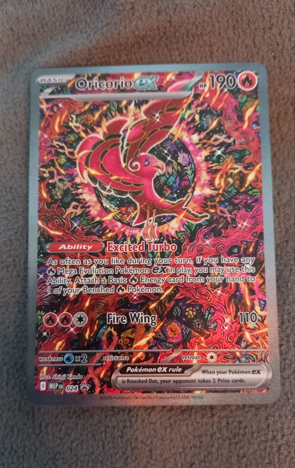 Oricorio EX MEP 024, Verzenden, Zo goed als nieuw, Losse kaart, Foil