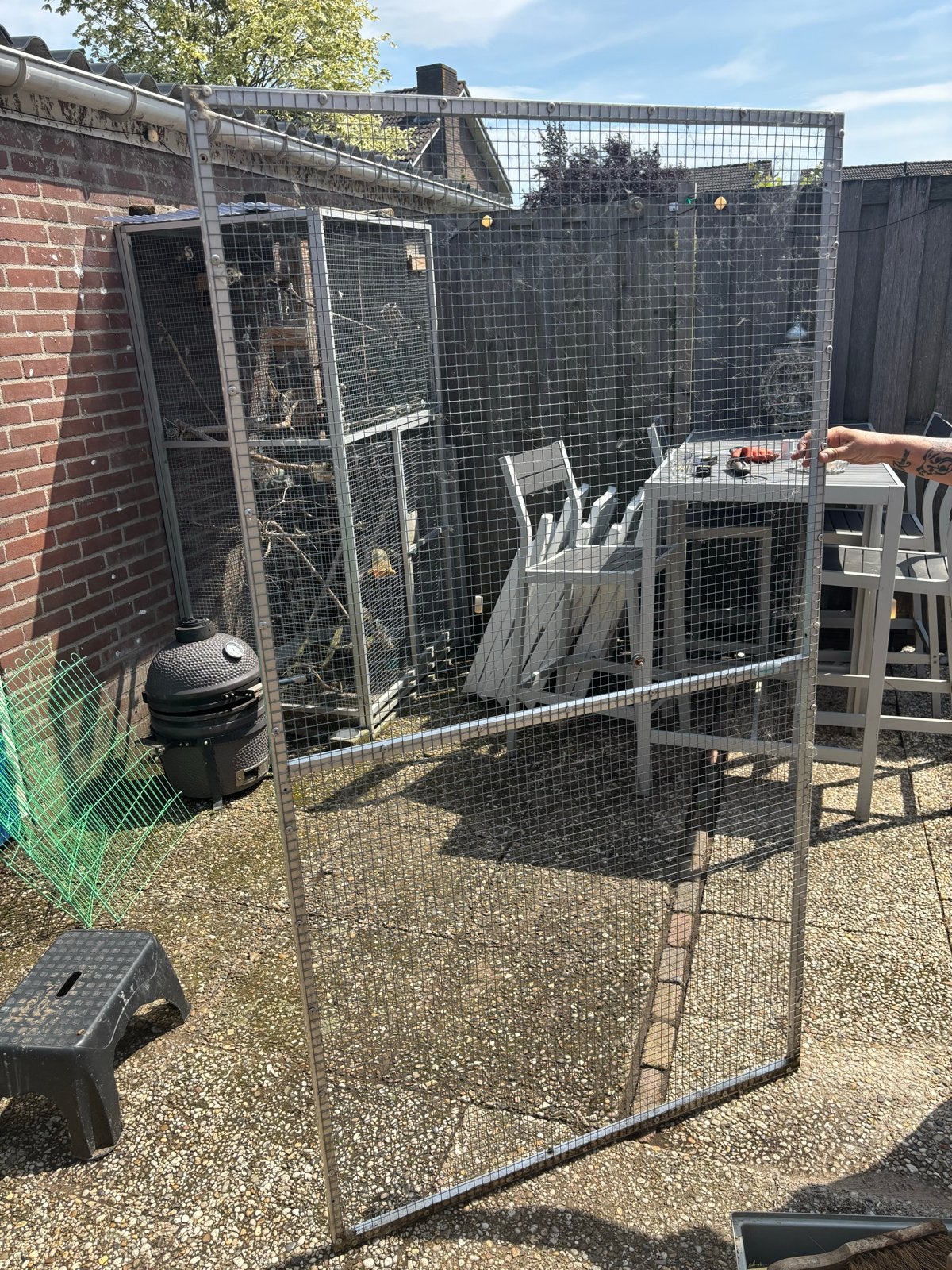 4 voliere panelen, Dieren en Toebehoren, Ophalen, Gebruikt, Aluminium, Volière