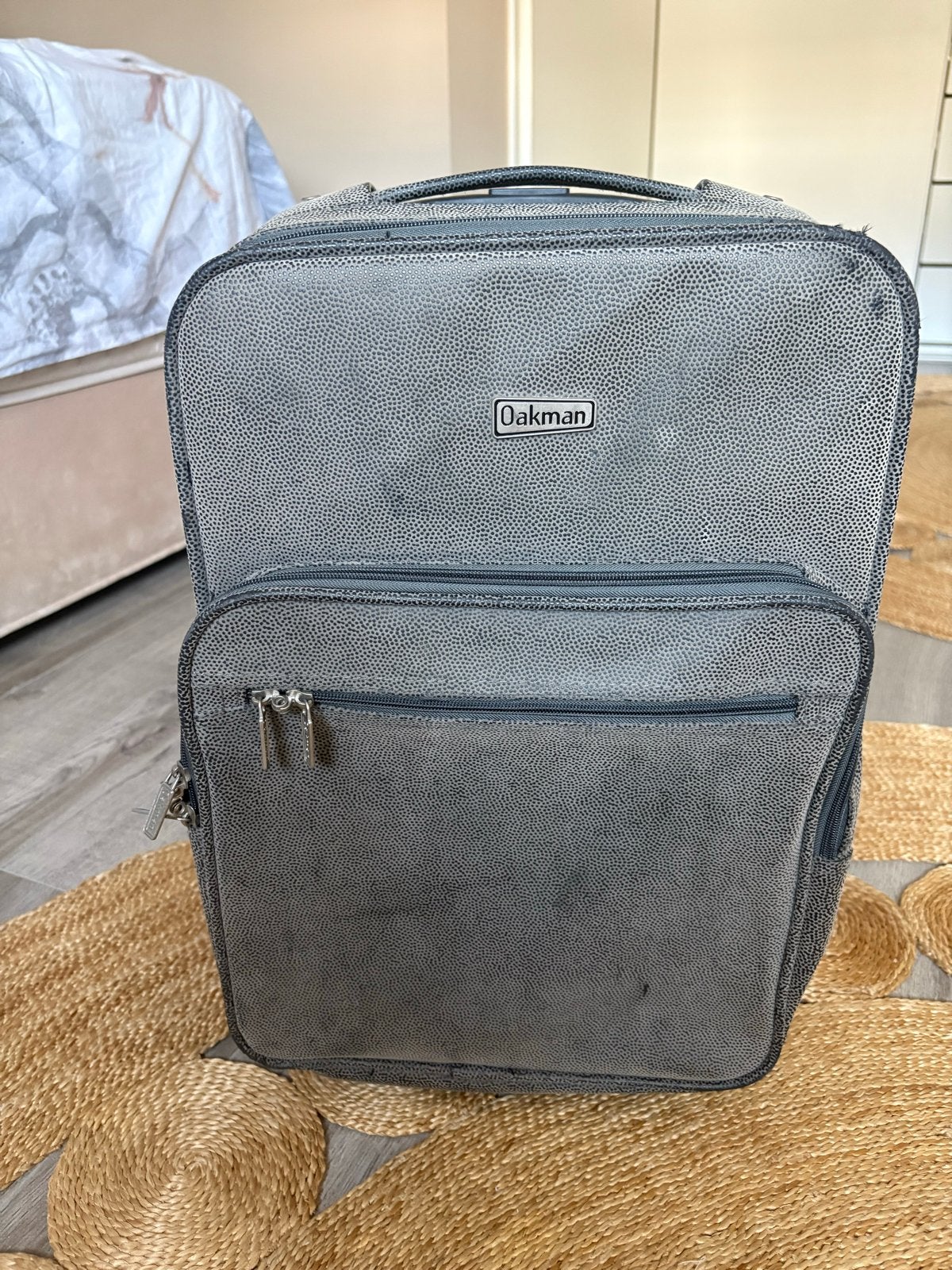 Oakman trolley reiskoffer met wieltjes - grijs, Sieraden, Tassen en Uiterlijk, Koffers, Ophalen, Overige materialen, Gebruikt