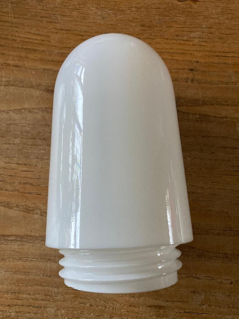 Vintage lampenbol schroefkogel melkglas wit glas, Ophalen of Verzenden, Zo goed als nieuw, Glas