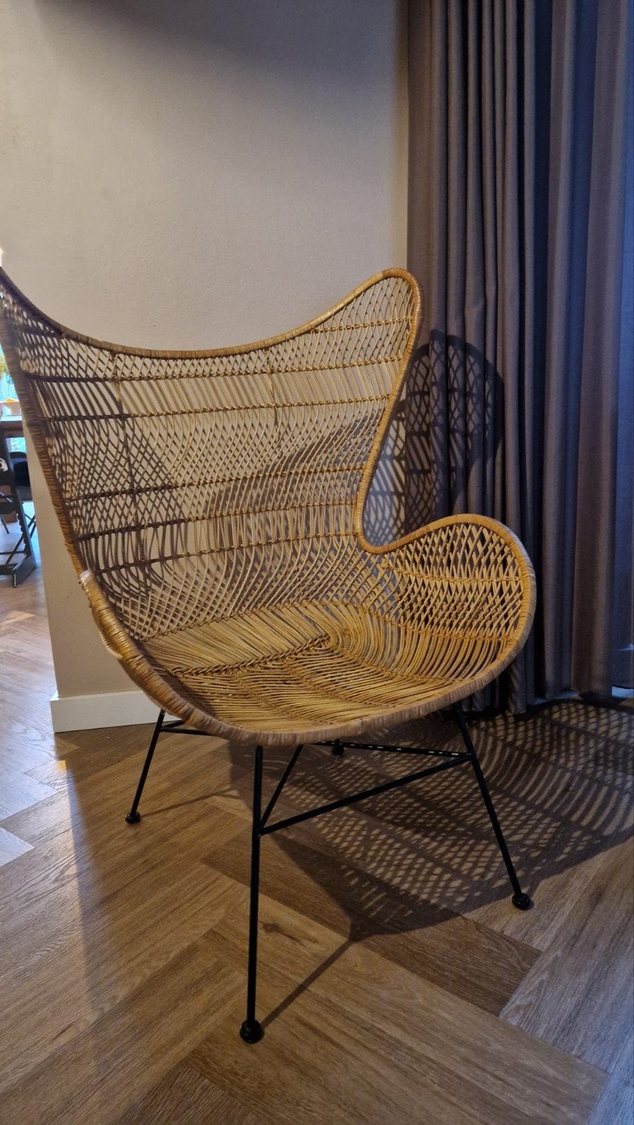 HKliving rotan egg chair - Zo goed als nieuw, Ophalen, Bruin, Zo goed als nieuw, Eén
