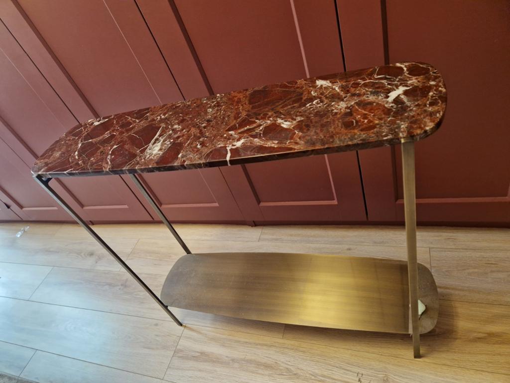 Unieke marmeren sidetable, Ophalen of Verzenden, 25 tot 50 cm, Rechthoekig, 200 cm of meer