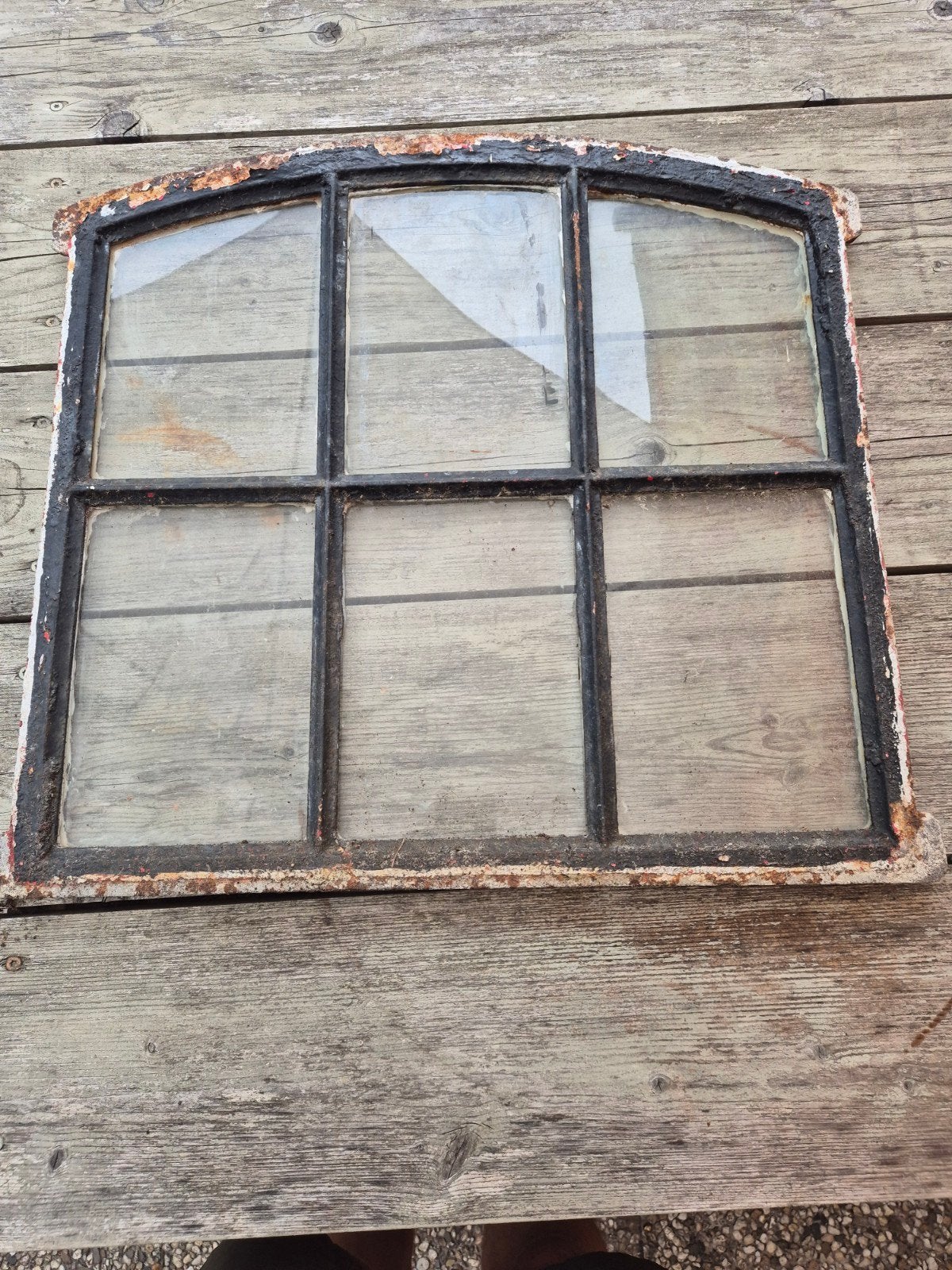 Oud raam met glas - Decoratief of voor restauratie, Ophalen of Verzenden