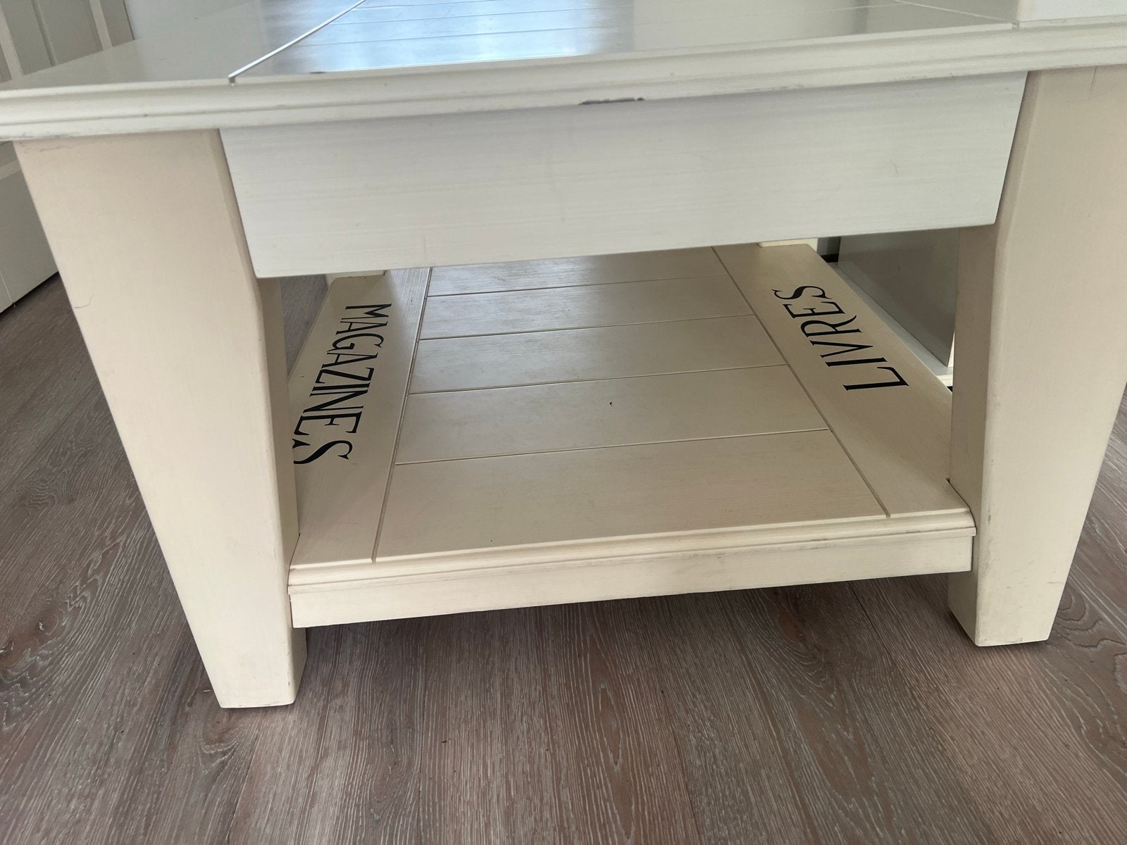 Riviera maison salontafel creme, Ophalen, Gebruikt, Vierkant, 50 tot 100 cm