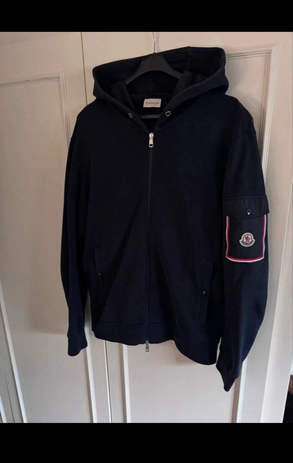 Moncler vest Cardigan Donkerblauw Maat XL, Kleding | Heren, Ophalen of Verzenden, Zo goed als nieuw, Maat 56/58 (XL), Blauw