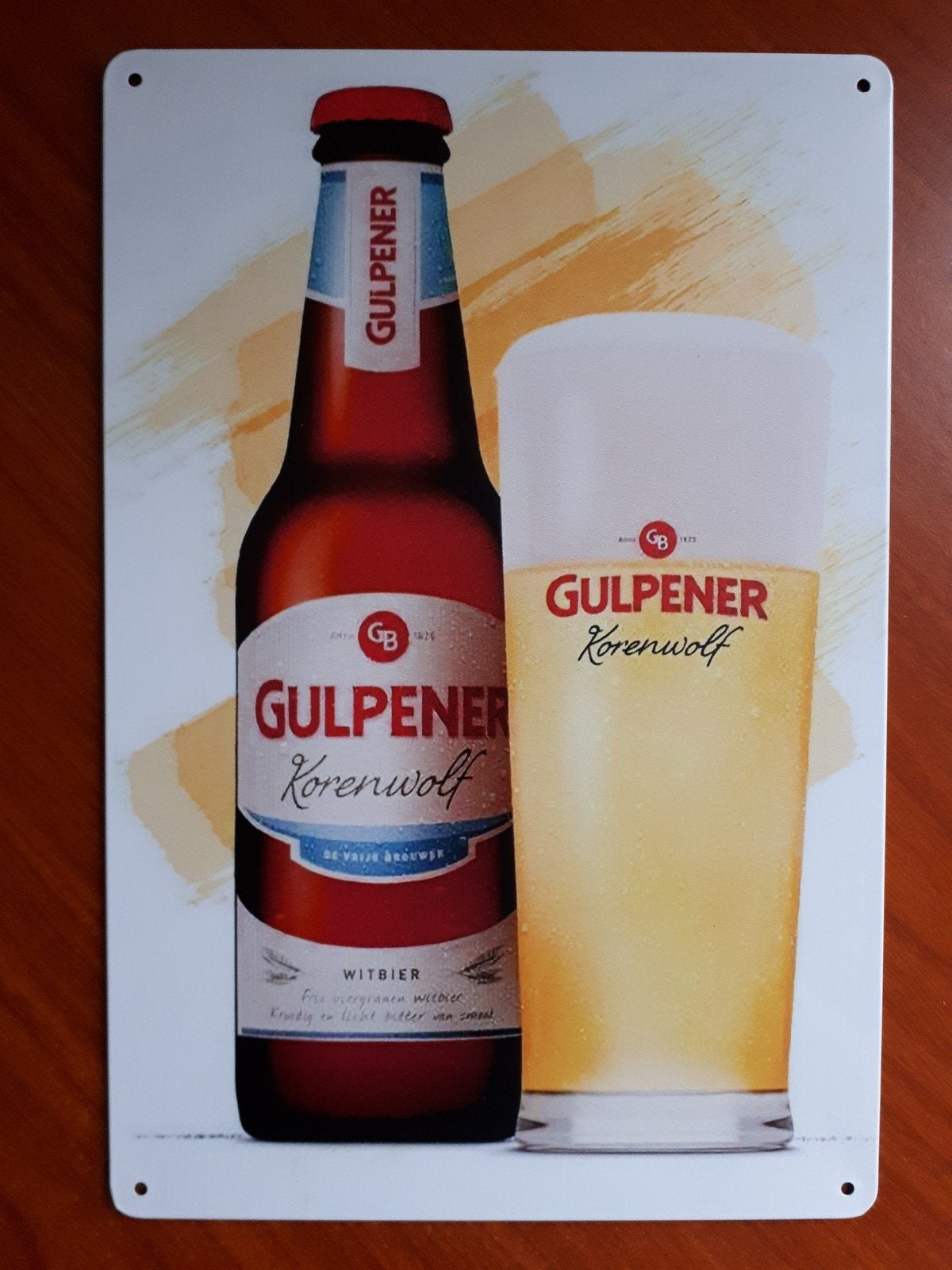 Gulpener Korenwolf 20x30 cm Metalen Reclamebord, Verzenden, Nieuw, Reclamebord, Plaat of Schild, Overige merken