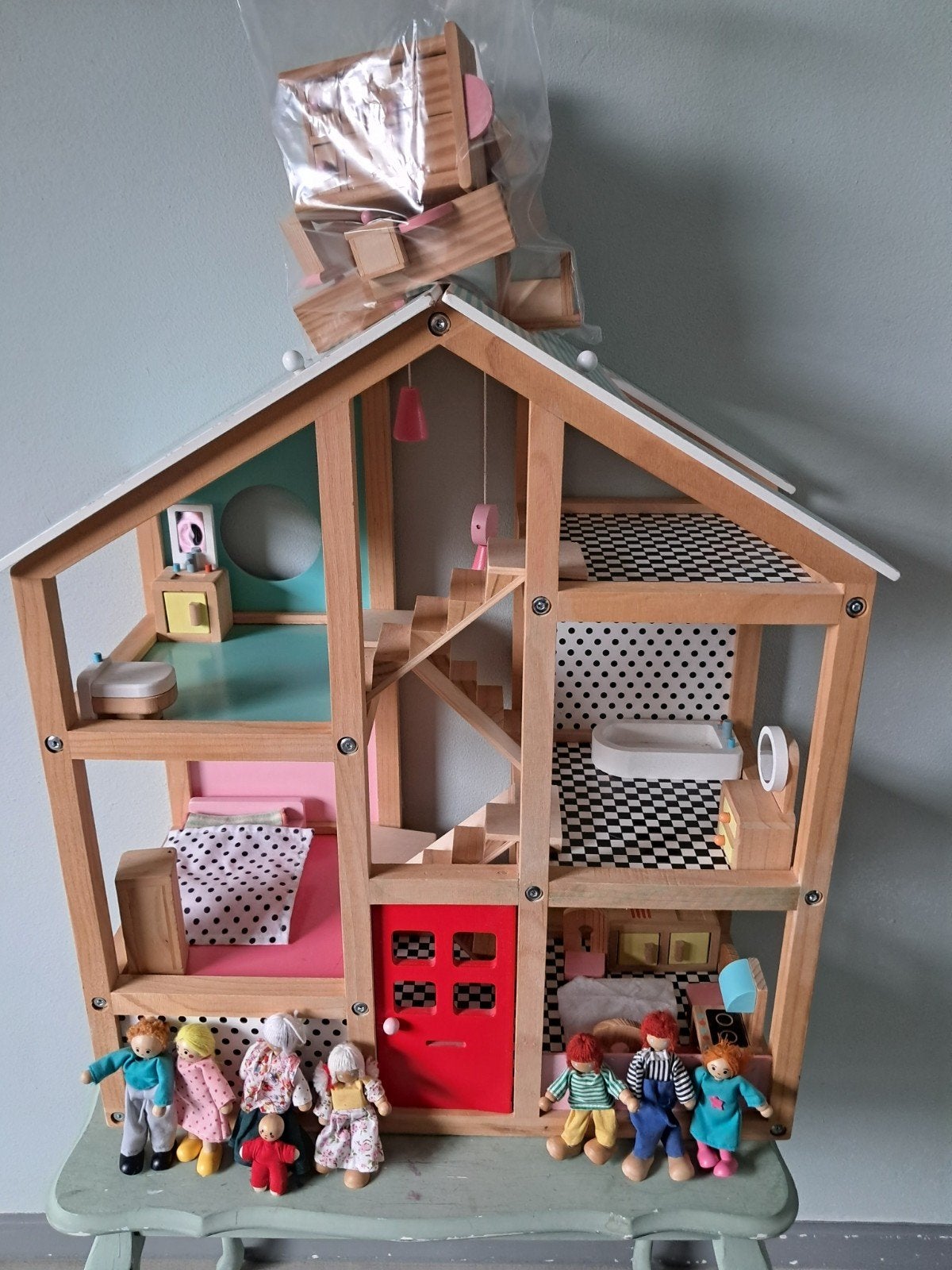 Hema poppenhuis met toebehoren, Kinderen en Baby's, Speelgoed | Poppenhuizen, Ophalen, Poppenhuis