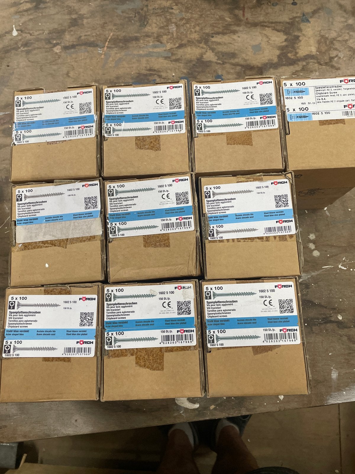FORCH Spaanplaatschroeven 5x100 mm, 150 stuks per doos, Ophalen, Nieuw, 50 tot 100 mm, Schroeven