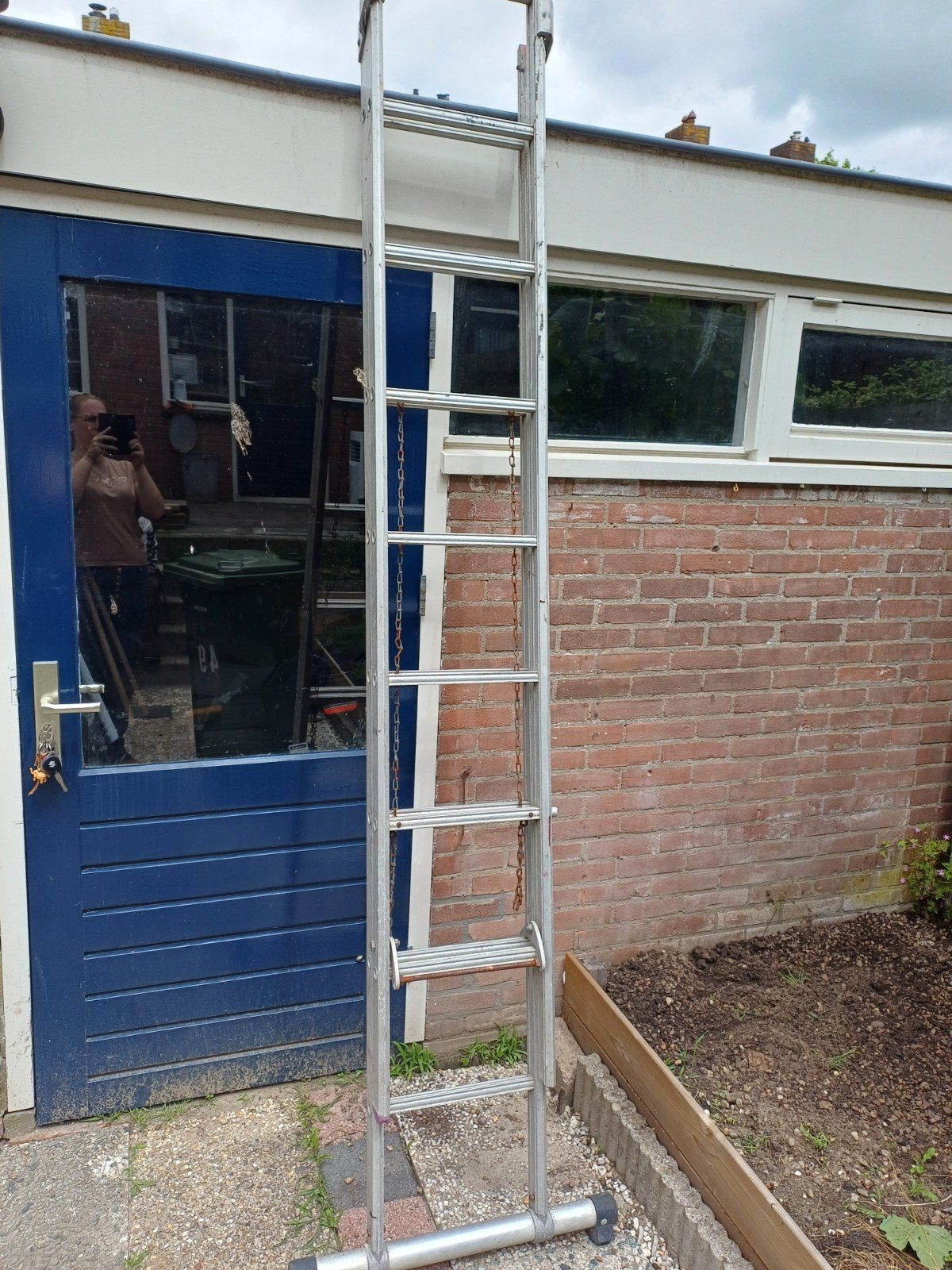 Te koop ladder, Ophalen of Verzenden, 4 meter of meer
