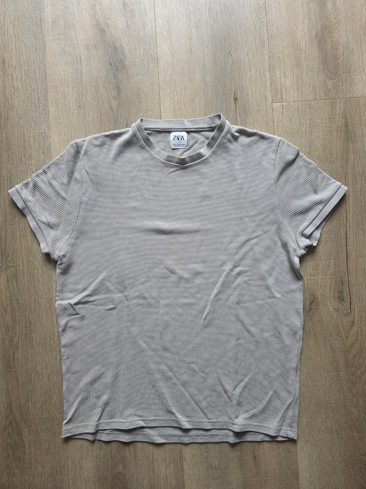 ZARA MAN HEREN SHIRT TAUPE CREME | DIK T-SHIRT | MAAT M, Zara, Maat 48/50 (M), Beige, Ophalen of Verzenden