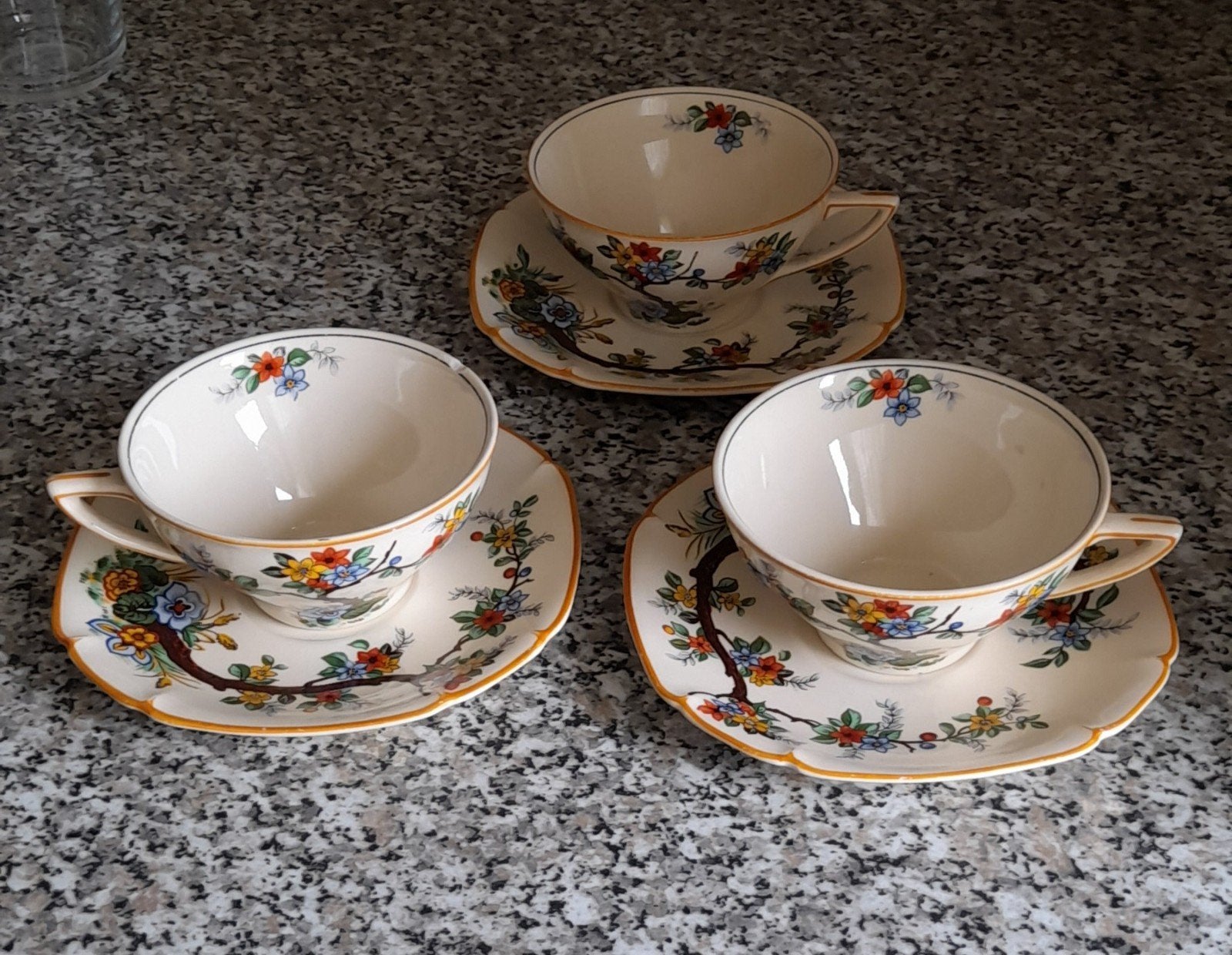 3 oude kop en schotels maddock england, Ophalen of Verzenden