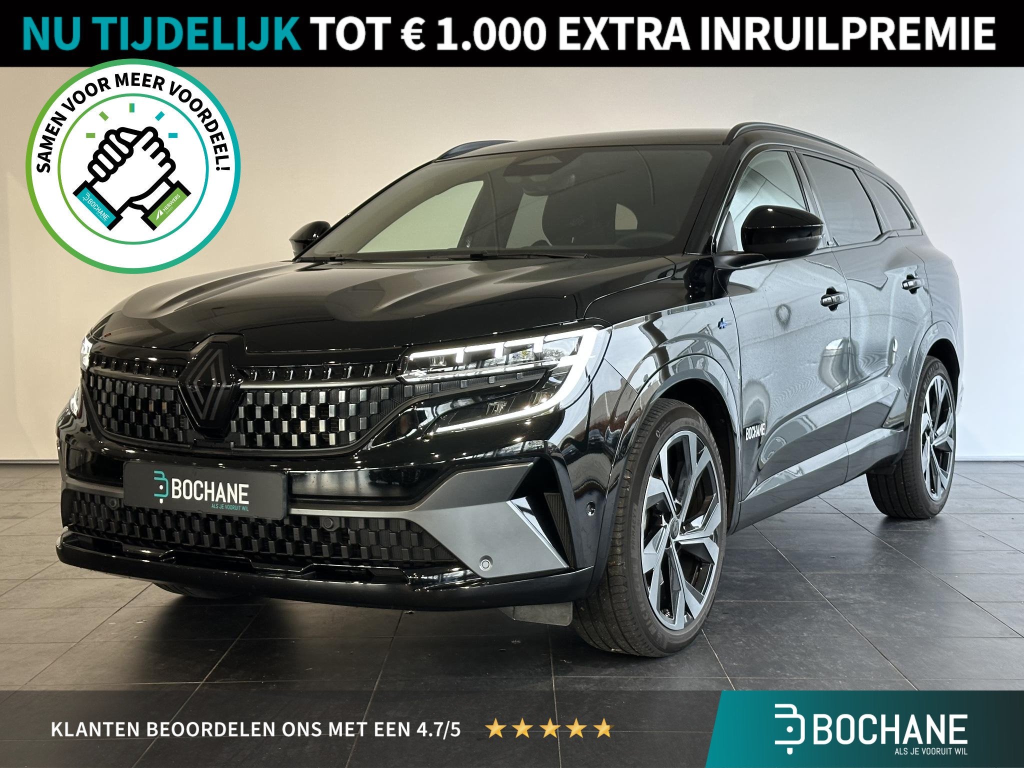 Renault Espace E-Tech full hybrid 200 esprit Alpine 5p. 4CON, Auto's, Gebruikt, 1199 cc, Zwart, Origineel Nederlands
