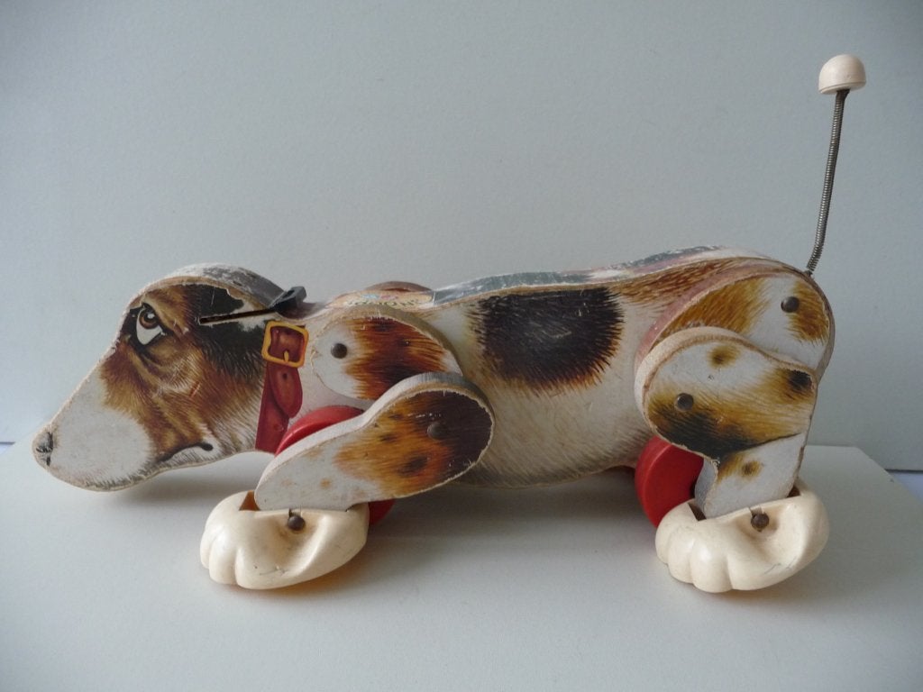 Vintage SNOOPY DOG van FISCHER PRICE - 60-er jaren, Antiek en Kunst, Ophalen of Verzenden