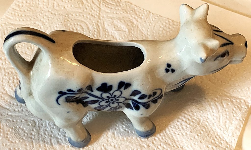 Delftsblauwe "Koe" Colours Handpainted, Antiek en Kunst, Ophalen