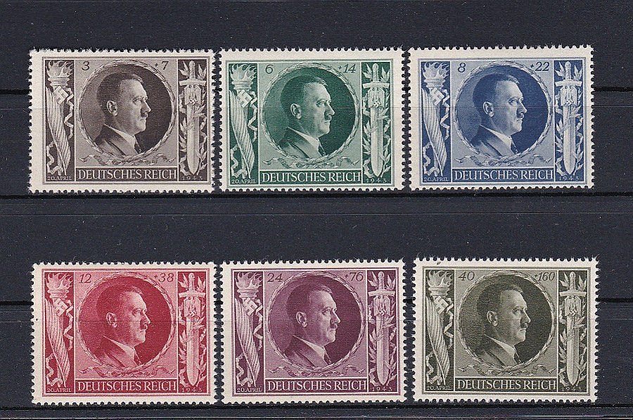 Set Hitler Zegels uit 1943 (DR 844-849) - 01, Ophalen of Verzenden, Overige soorten, Duitsland