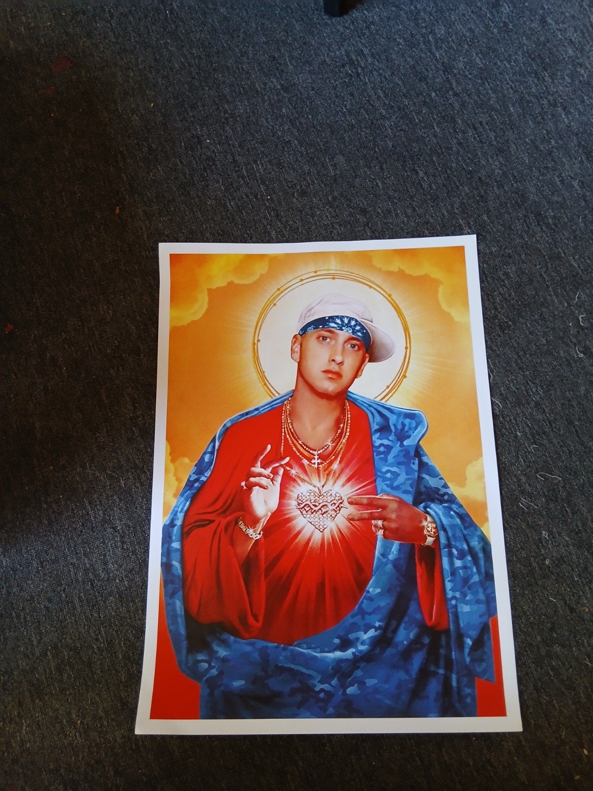 Eminem als heilige figuur - Unieke print, Antiek en Kunst, Kunst | Tekeningen en Foto's, Verzenden, Print, Print/reproductie