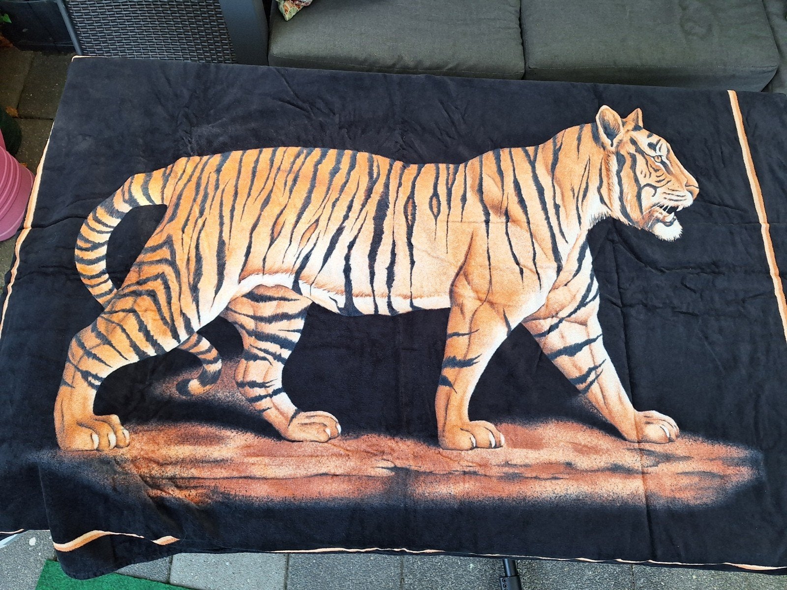 badlaken of strandhanddoek tijger, Ophalen, Zo goed als nieuw, Badlaken