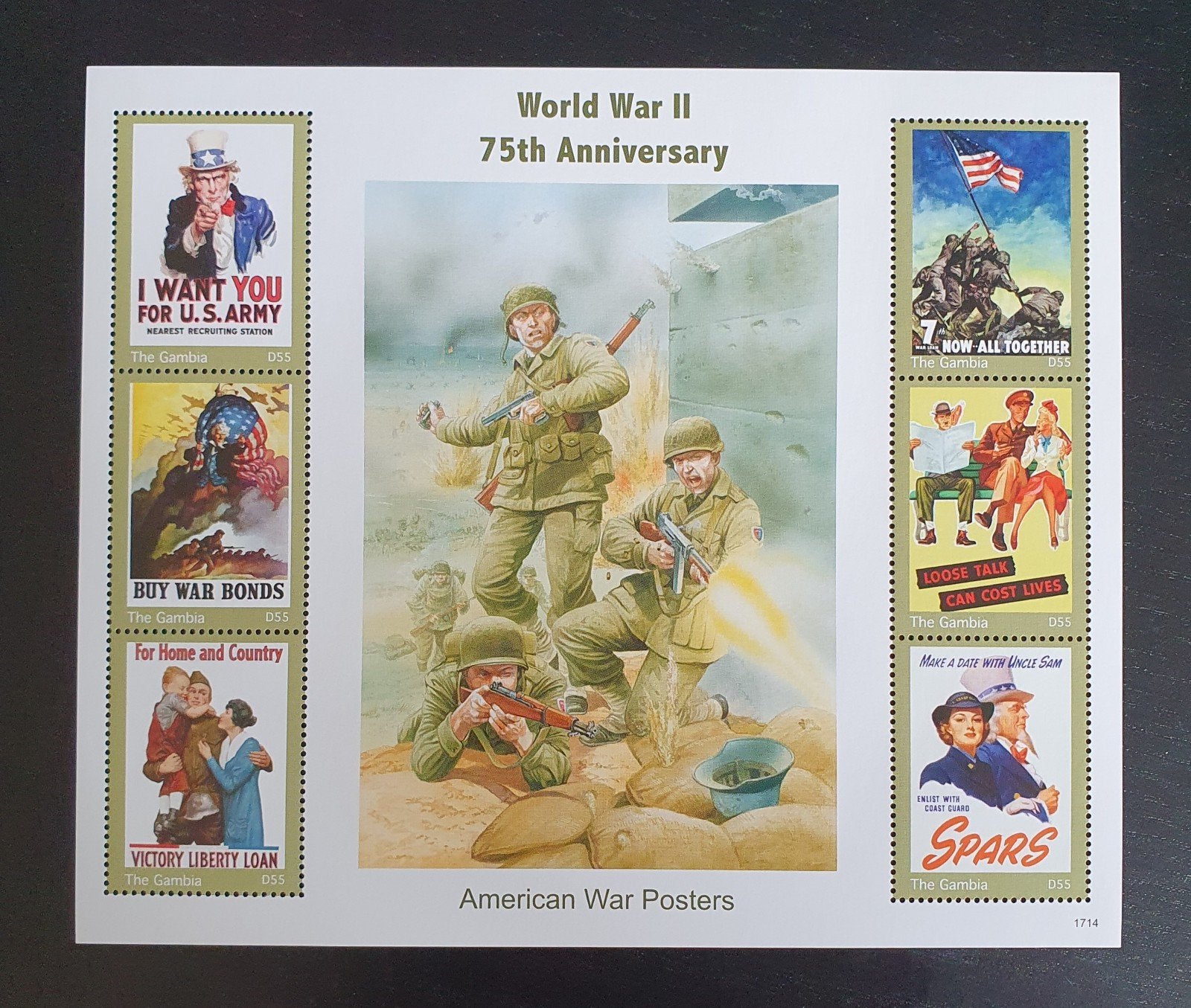 Gambia 2015 War Posters WWII Michel 7477-7482 postfris, Verzenden, Postfris, Overige thema's