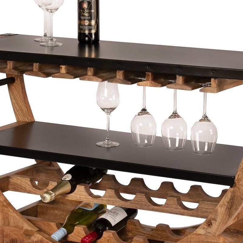 Retro Houten Wijnkar Industriële Wijntrolley Vintage Wijnrek, Info@dehanzeherten.nl, De Hanze Herten BV, 5 tot 15 flessen, Nieuw