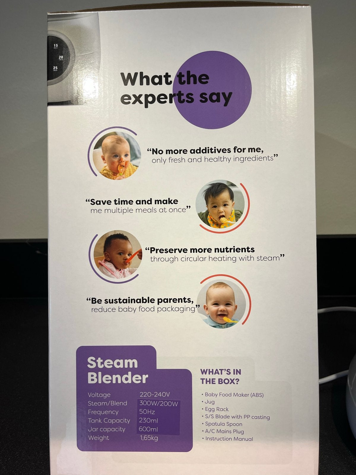 Easybaby Stoom Blender - Babyvoeding Maker, Minder dan 1 liter, Ophalen, Zo goed als nieuw, 1 snelheid