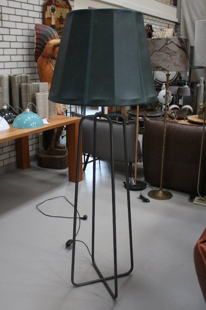 Luxe vloerlamp schemerlamp Jack Jess Design metaal & leer