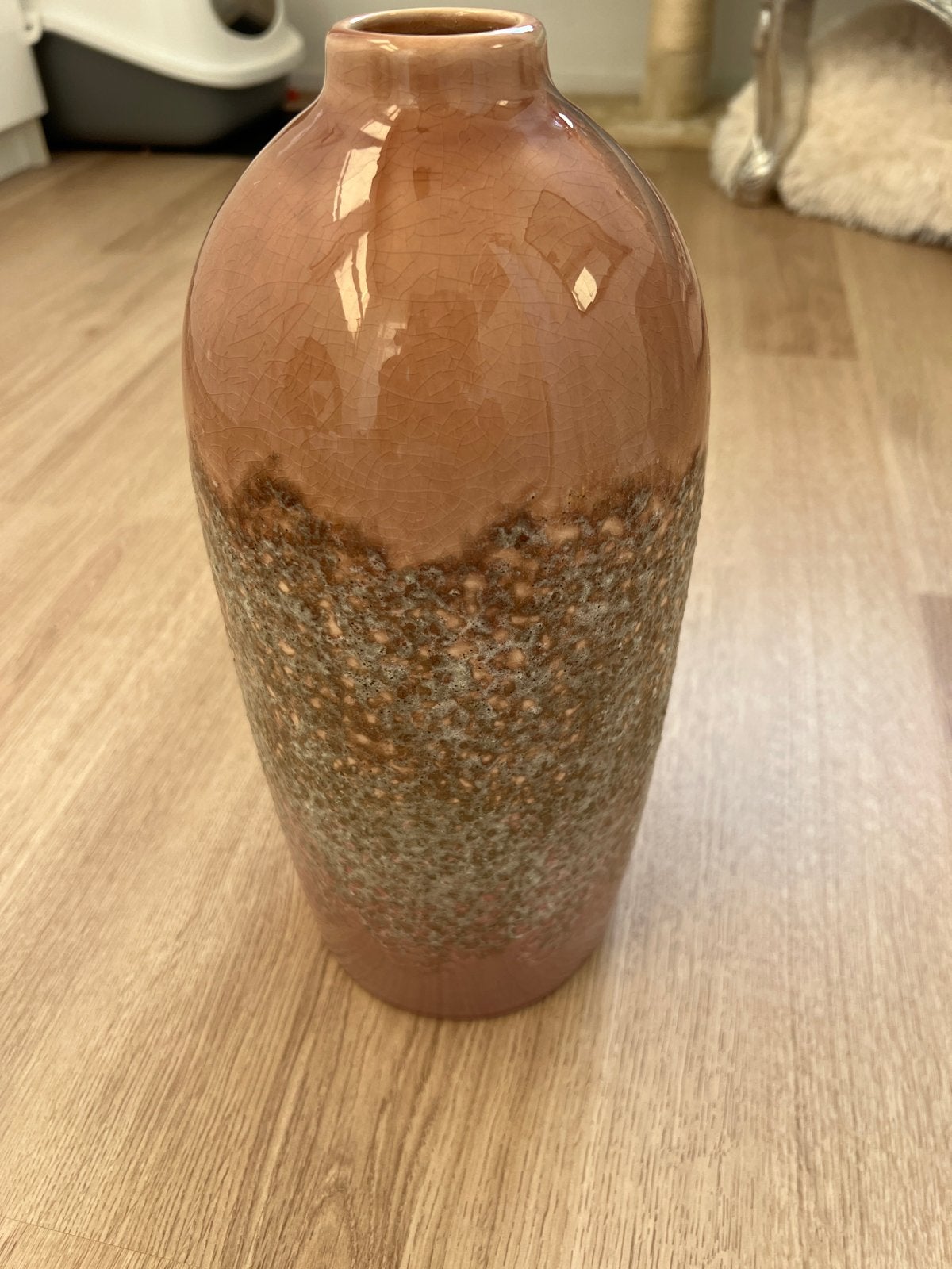 Handgemaakte Oud Roze Keramieke Vaas, Ophalen of Verzenden