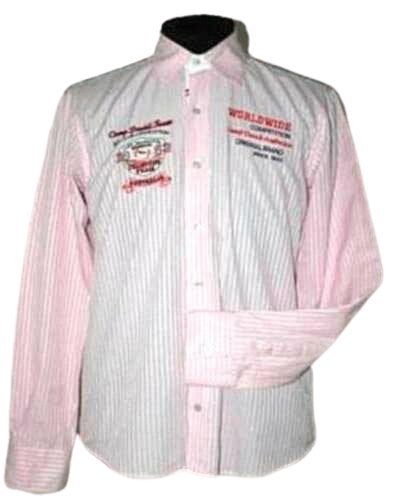 Camp David gestreept overhemd, shirt, roze, Mt. L, Ophalen of Verzenden, Zo goed als nieuw, Halswijdte 41/42 (L), Roze