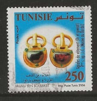 Tunesie 127, oorbellen, Verzenden, Tunesië, Gestempeld