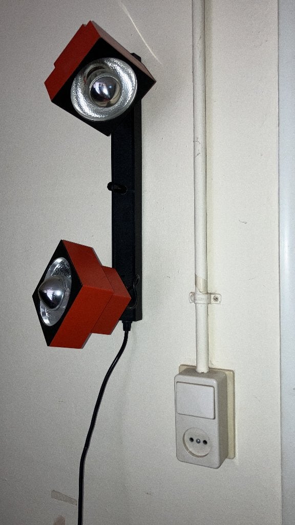 Vintage kubuslamp space age jaren 70 jaren 60, Ophalen of Verzenden, Metaal, Mid century jaren 60/70