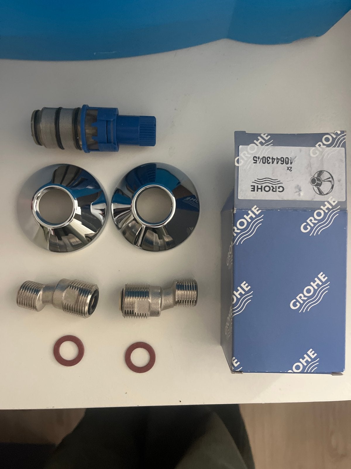 Grohe kraan onderdelen: cartouche, rozetten, s-koppelingen, Ophalen of Verzenden, Nieuw, Chroom, Kraan