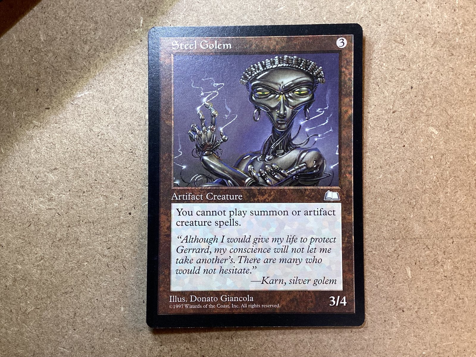 1x Steel Golem (Near Mint), Ophalen of Verzenden, Zo goed als nieuw, Losse kaart