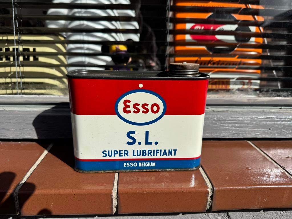 Vintage Esso S.L. Super Lubrifiant blik - België, Ophalen, Gebruikt, Overige, Overige merken