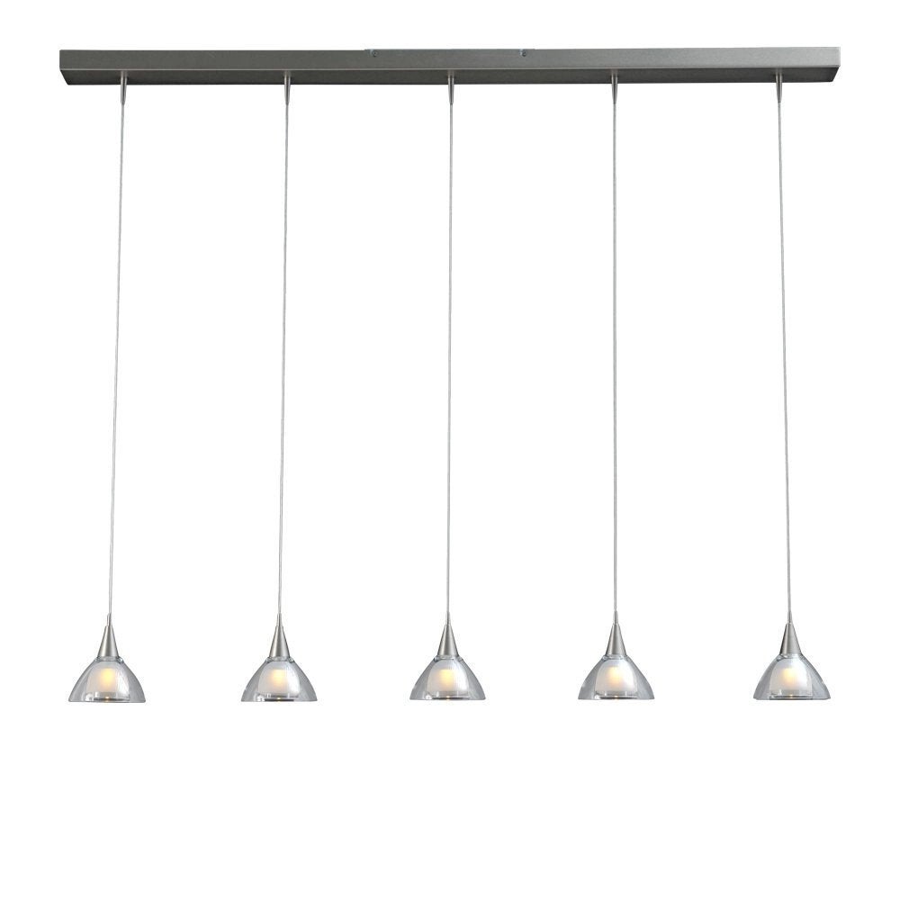 Masterlight - Eetkamer hanglamp Caterina LED - Nikkel/glas, Ophalen of Verzenden, Zo goed als nieuw, Glas, 75 cm of meer