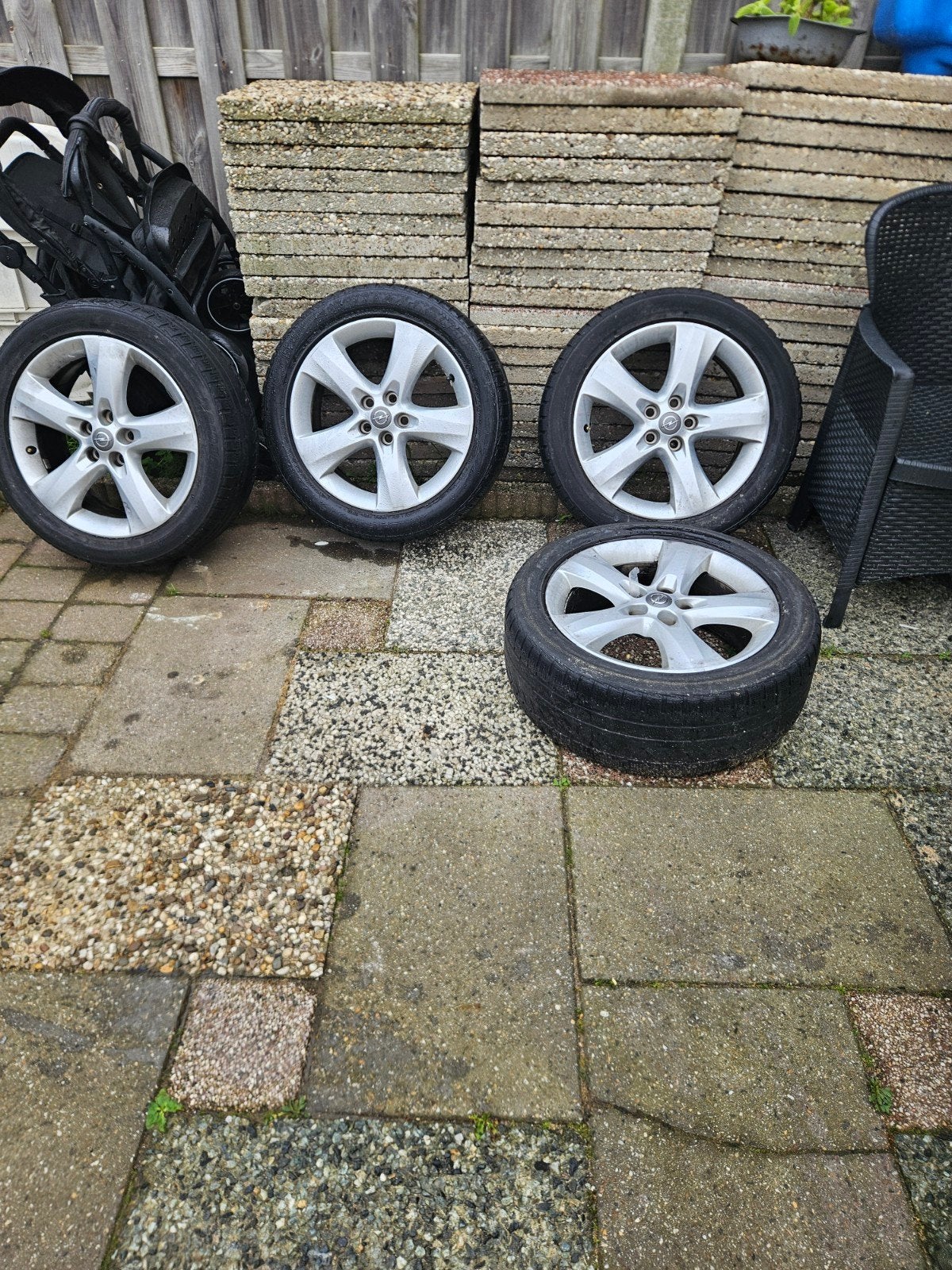 Opel velgen met banden, Ophalen, Gebruikt, Banden en Velgen