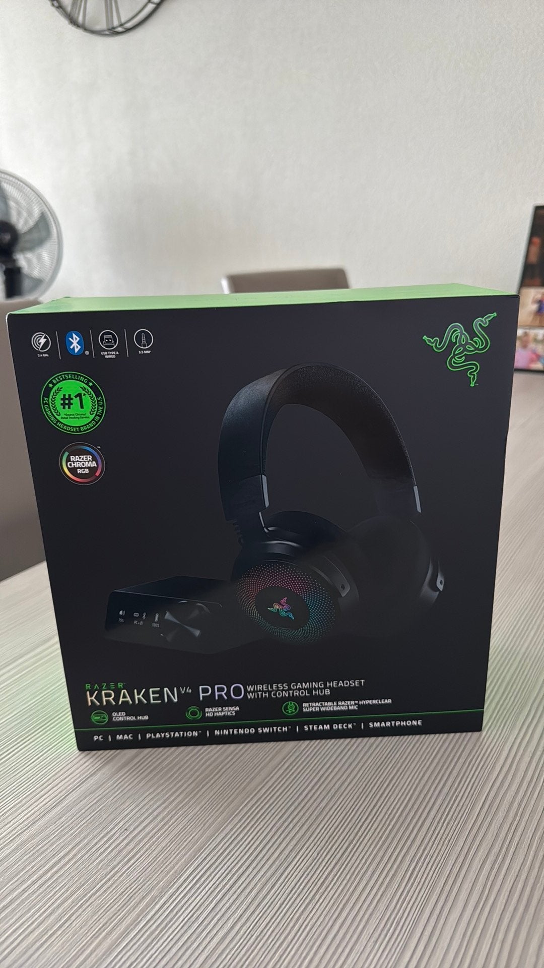 Razer Kraken V4 Pro, Computers en Software, Ophalen of Verzenden, Draadloos, Over-ear, Gaming headset